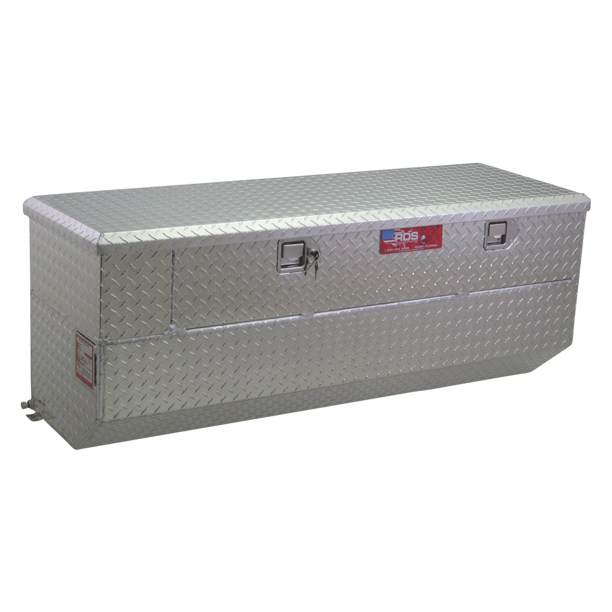 RDS Aluminum Auxiliary Fuel Tank Toolbox Combo, 41 Gallon, Rectangular, Diamond Plate, Model# 72773